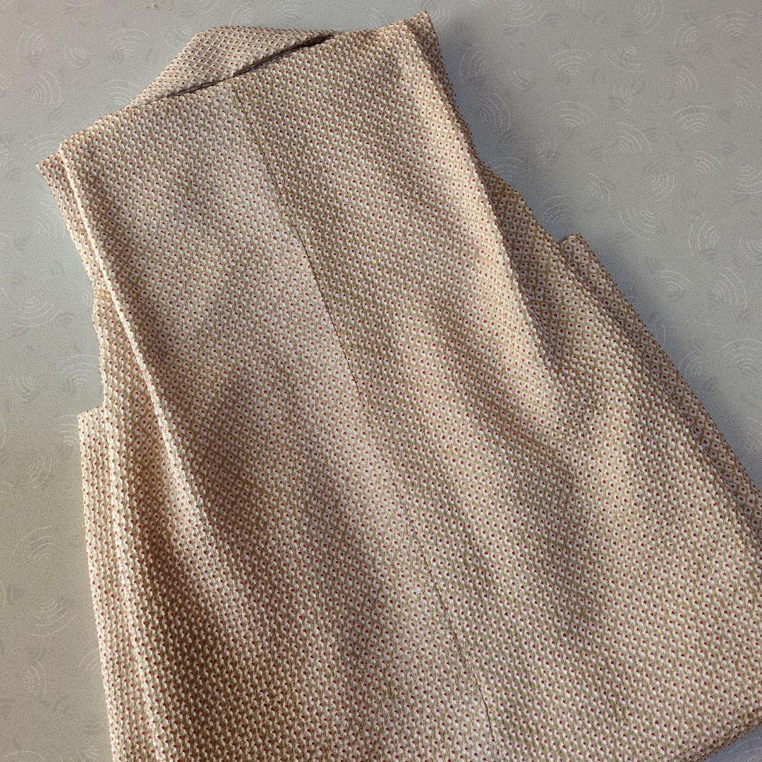 七五三３歳正絹総絞り手縫いの被布（ベージュ色）中綿無し