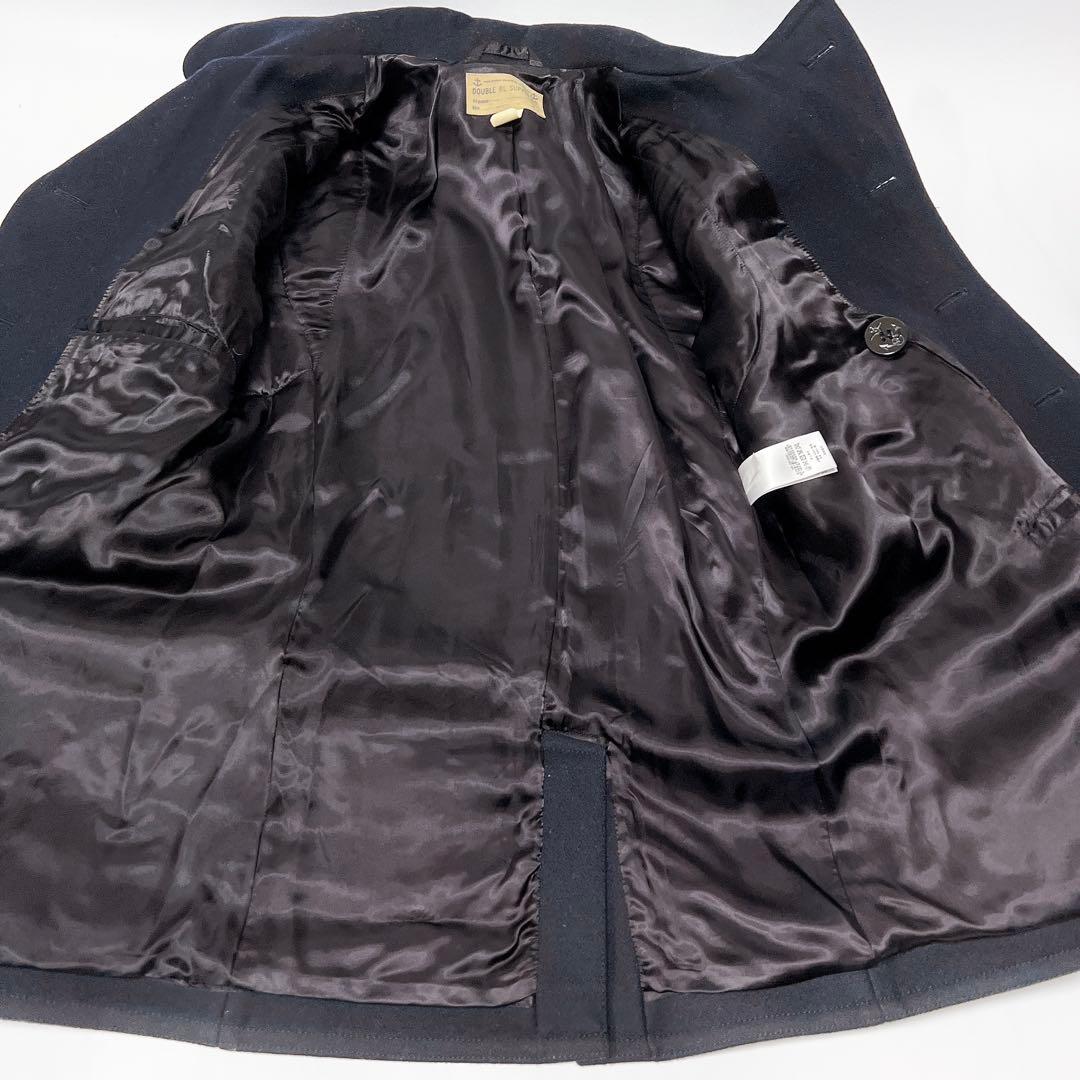 《美品》DoubleRL ウールピーコート 10ボタン ダークネイビー XS