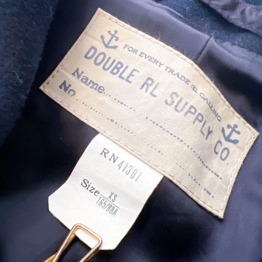 《美品》DoubleRL ウールピーコート 10ボタン ダークネイビー XS