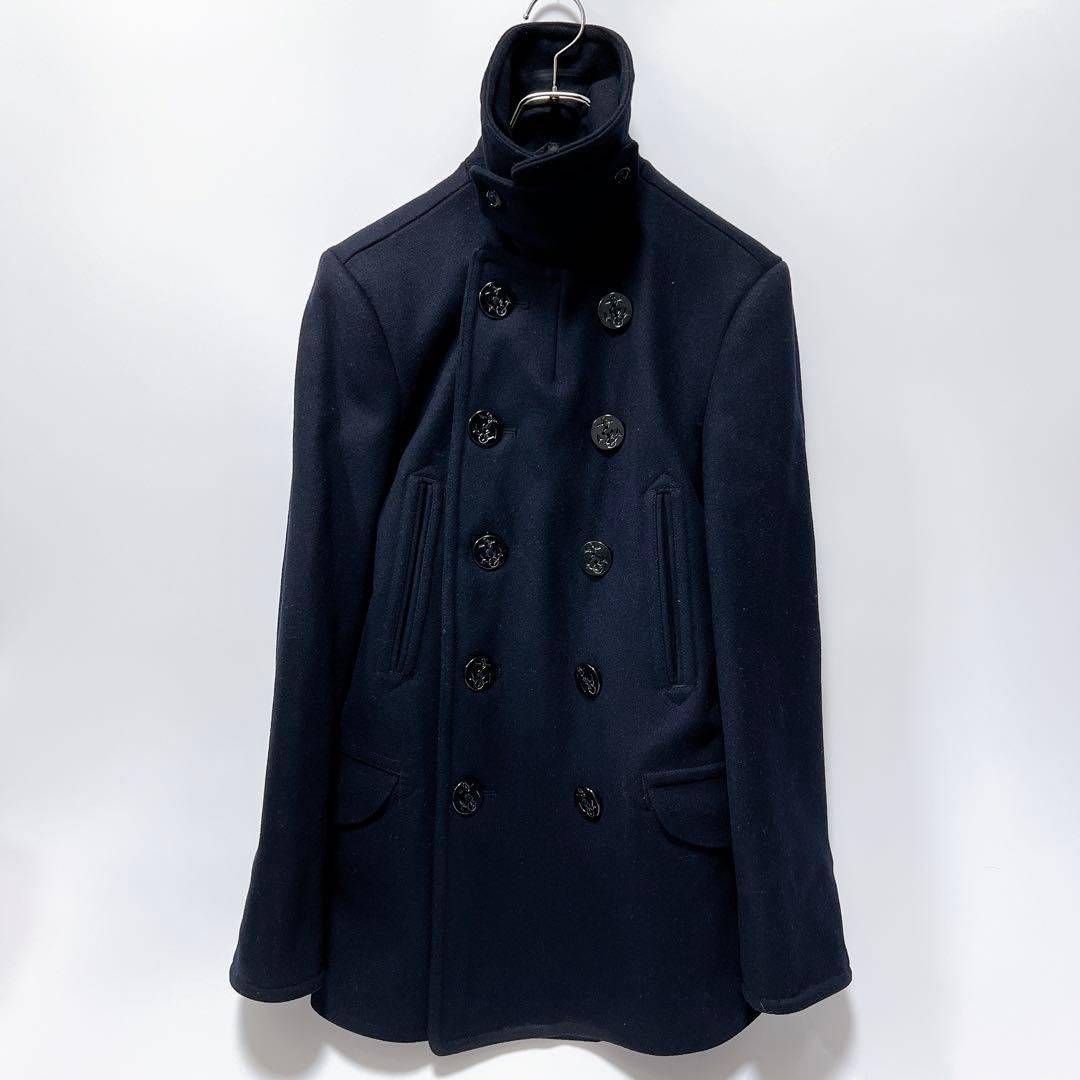 《美品》DoubleRL ウールピーコート 10ボタン ダークネイビー XS