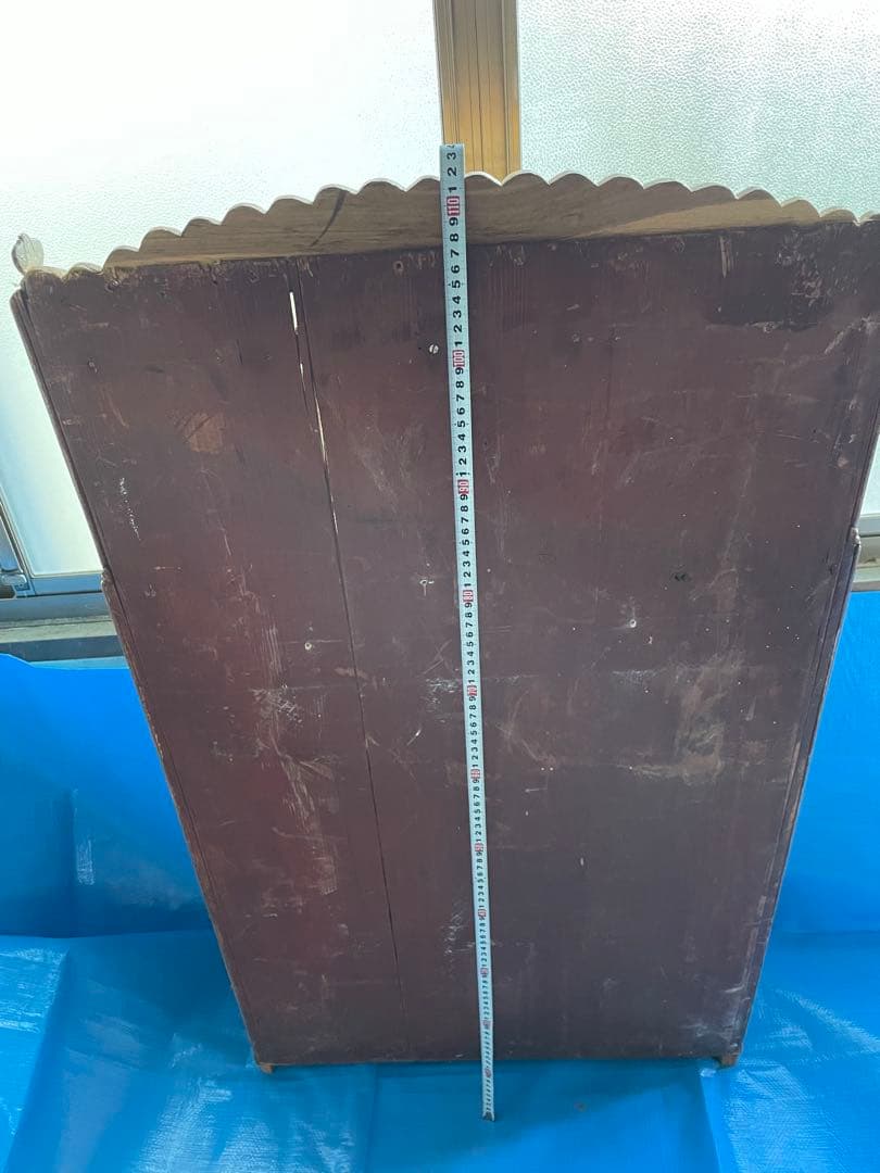 【レトロ】木製ガラス扉キャビネット