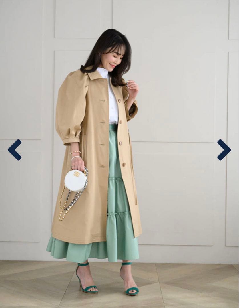 マーロンエノンフィ美品ボリュームパフトレンチコートyori heveオーガへイヴ