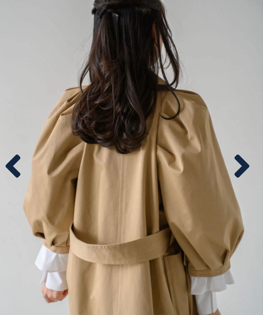 マーロンエノンフィ美品ボリュームパフトレンチコートyori heveオーガへイヴ