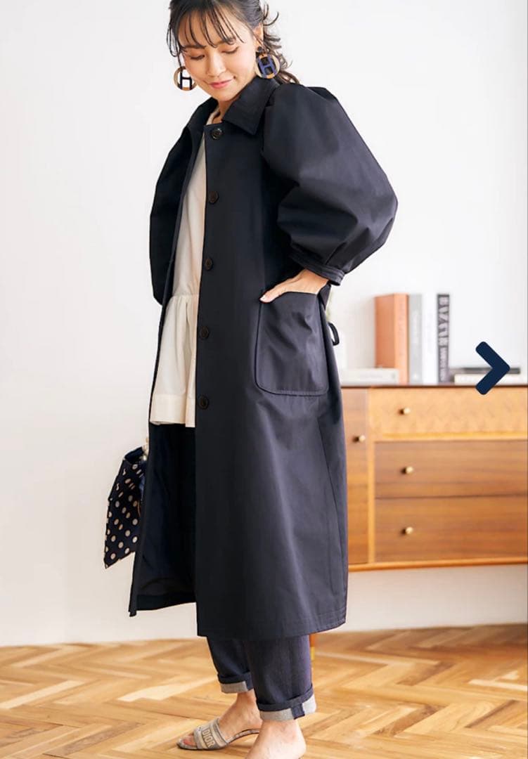 マーロンエノンフィ美品ボリュームパフトレンチコートyori heveオーガへイヴ