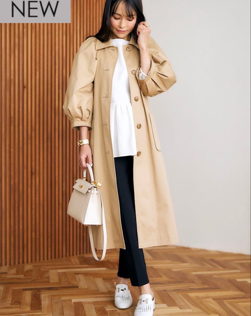 マーロンエノンフィ美品ボリュームパフトレンチコートyori heveオーガへイヴ