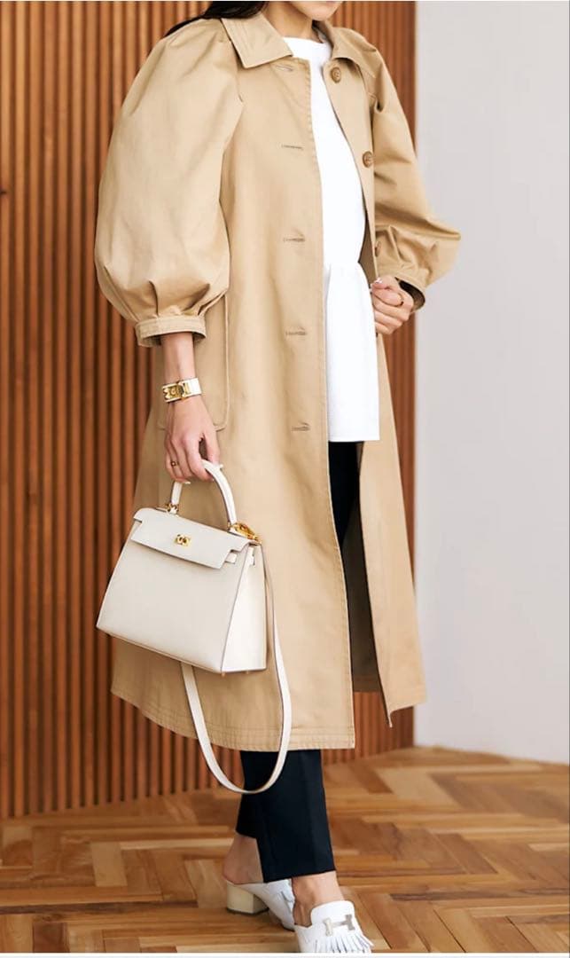 マーロンエノンフィ美品ボリュームパフトレンチコートyori heveオーガへイヴ