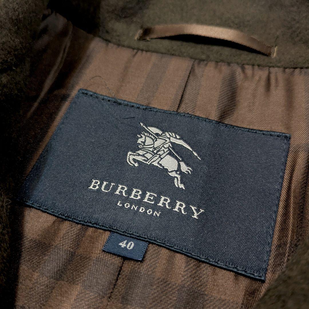 バーバリーロンドン♡アンゴラ チェスター コート 40 ブラウン 内ノバチェック