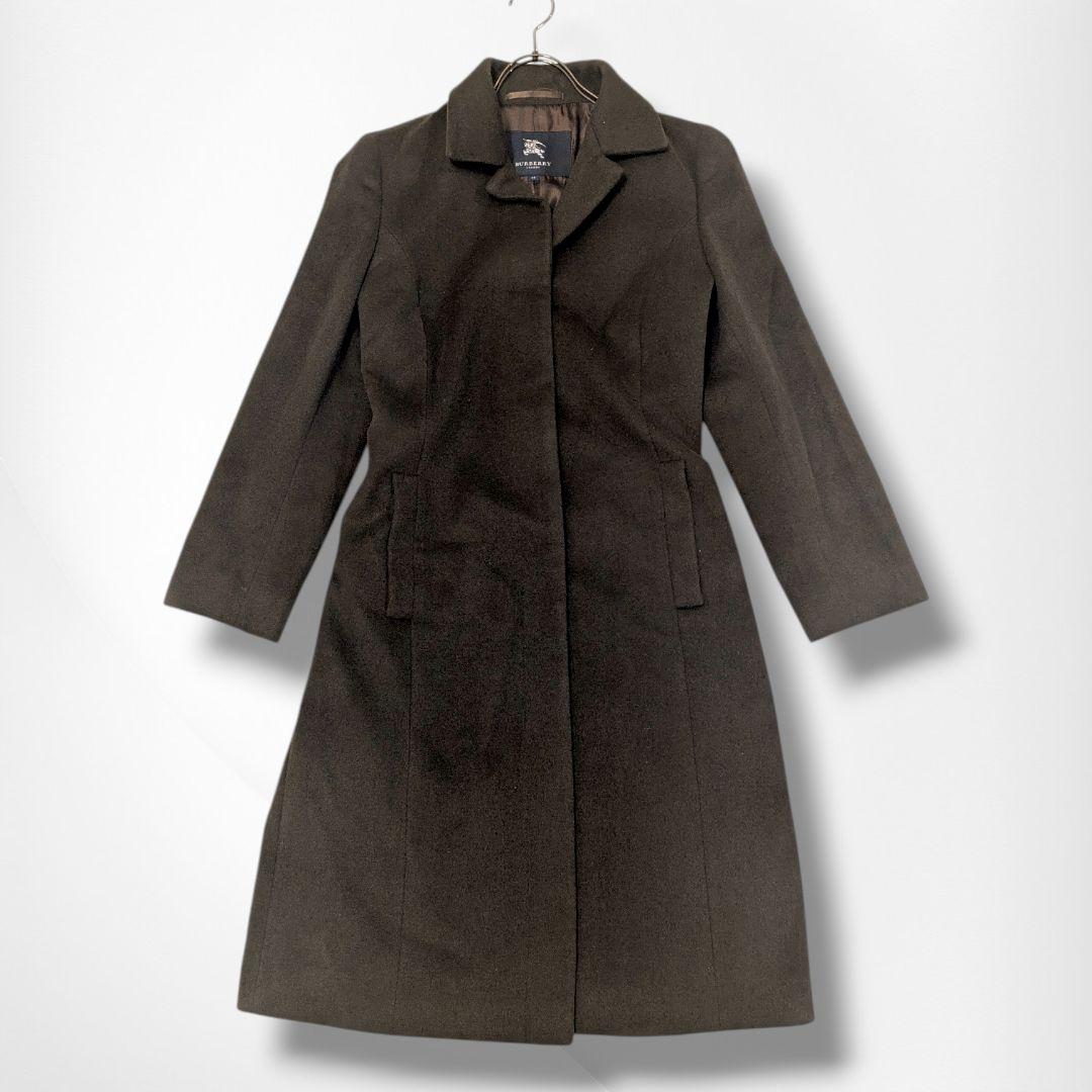 バーバリーロンドン♡アンゴラ チェスター コート 40 ブラウン 内ノバチェック