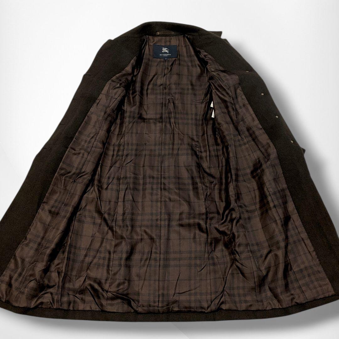 バーバリーロンドン♡アンゴラ チェスター コート 40 ブラウン 内ノバチェック