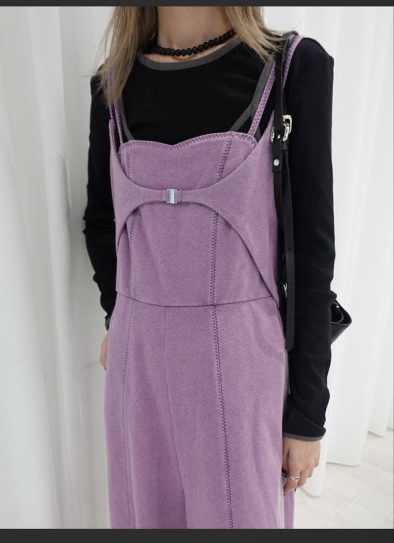 サロペット・オーバーオール・オールインワン AMERI DENIM LIKE VOLUME CAMI ROMPERS