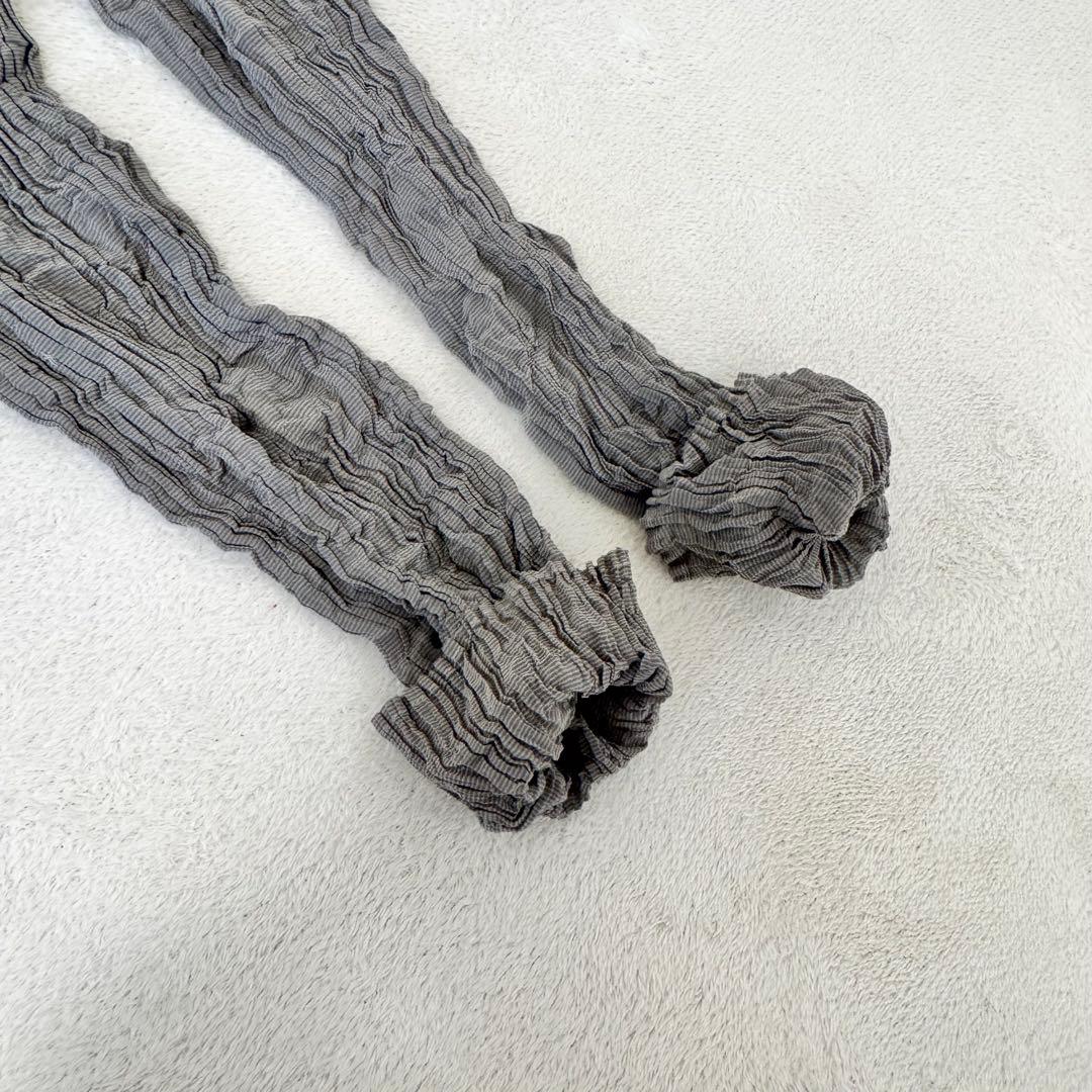 極美品✨ISSEY MIYAKE プリーツ　シルク　グレー　長袖　大きめサイズ