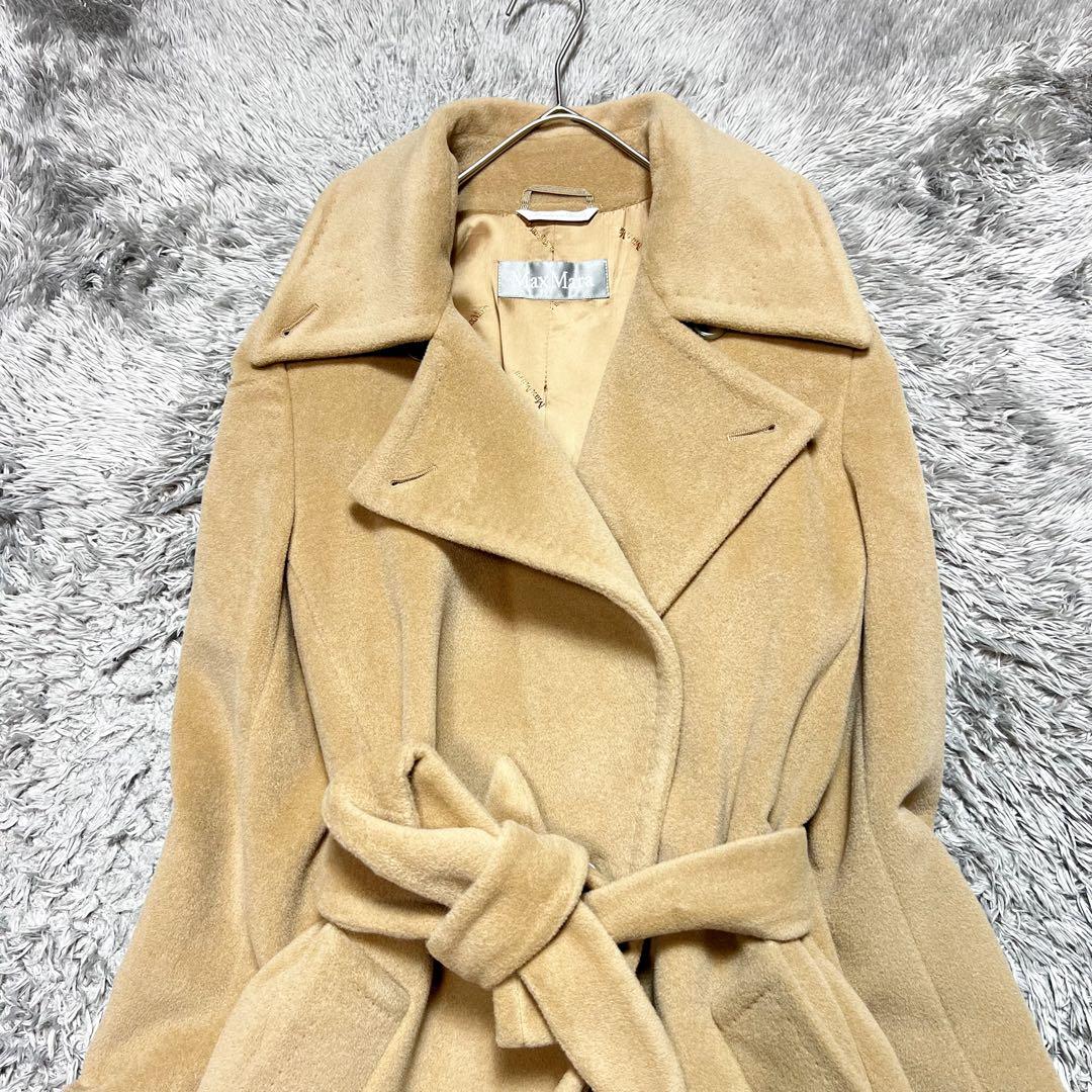美品 Max Mara マニュエラ ロングコート アンゴラ L相当 キャメル