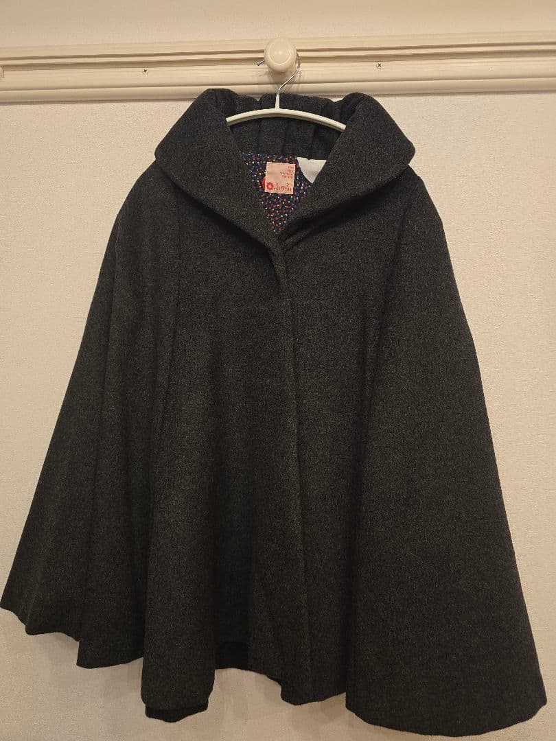 ふりふ　着物羽織り風 ドットポンチョ・ケープコート