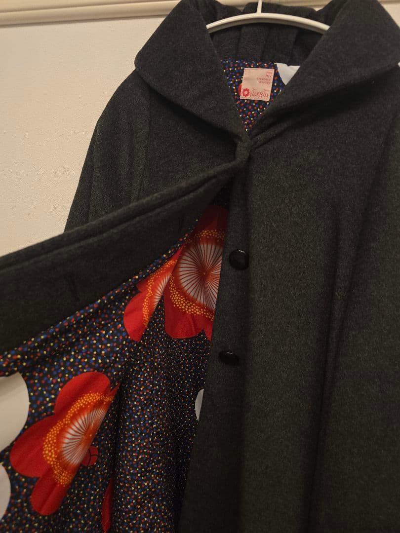 ふりふ　着物羽織り風 ドットポンチョ・ケープコート