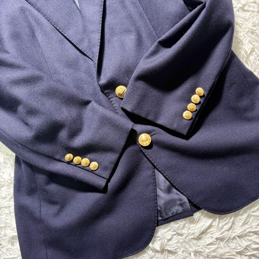 【美品】ポロラルフローレン　紺ブレ　金ボタン　ウール　テーラードジャケット　M
