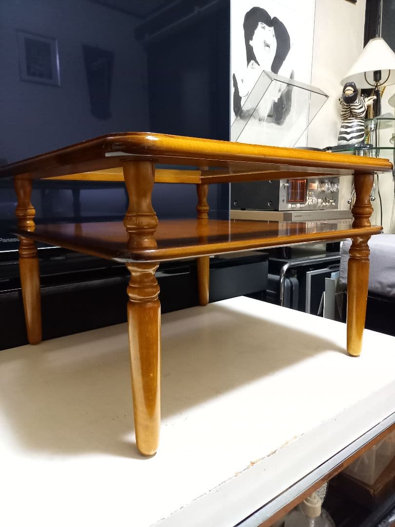 ぴぴ　様売約済　コロニアル　ディスプレイ　ガラス　ウッド　サイドテーブル