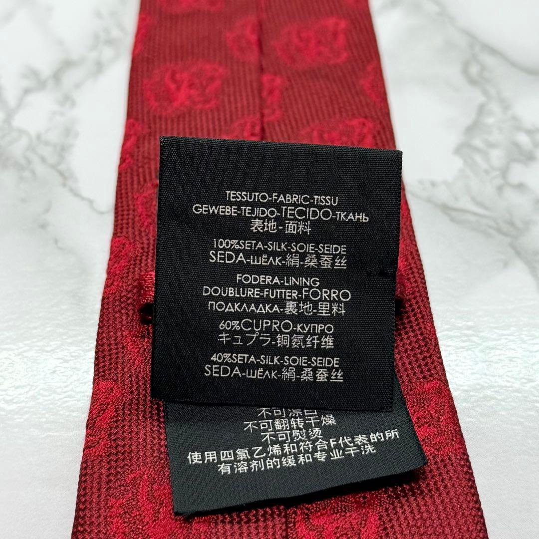 ✨極美品✨ 近年モデル GUCCI ネクタイ シルク100% 虎柄 蜂 レッド
