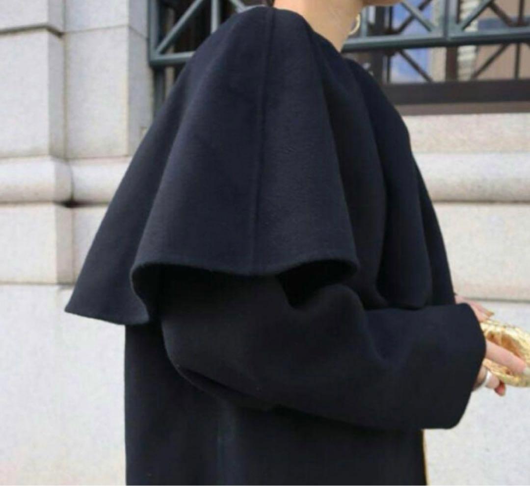 MACHATT マチャット オーバーカラーウールコート ブラック