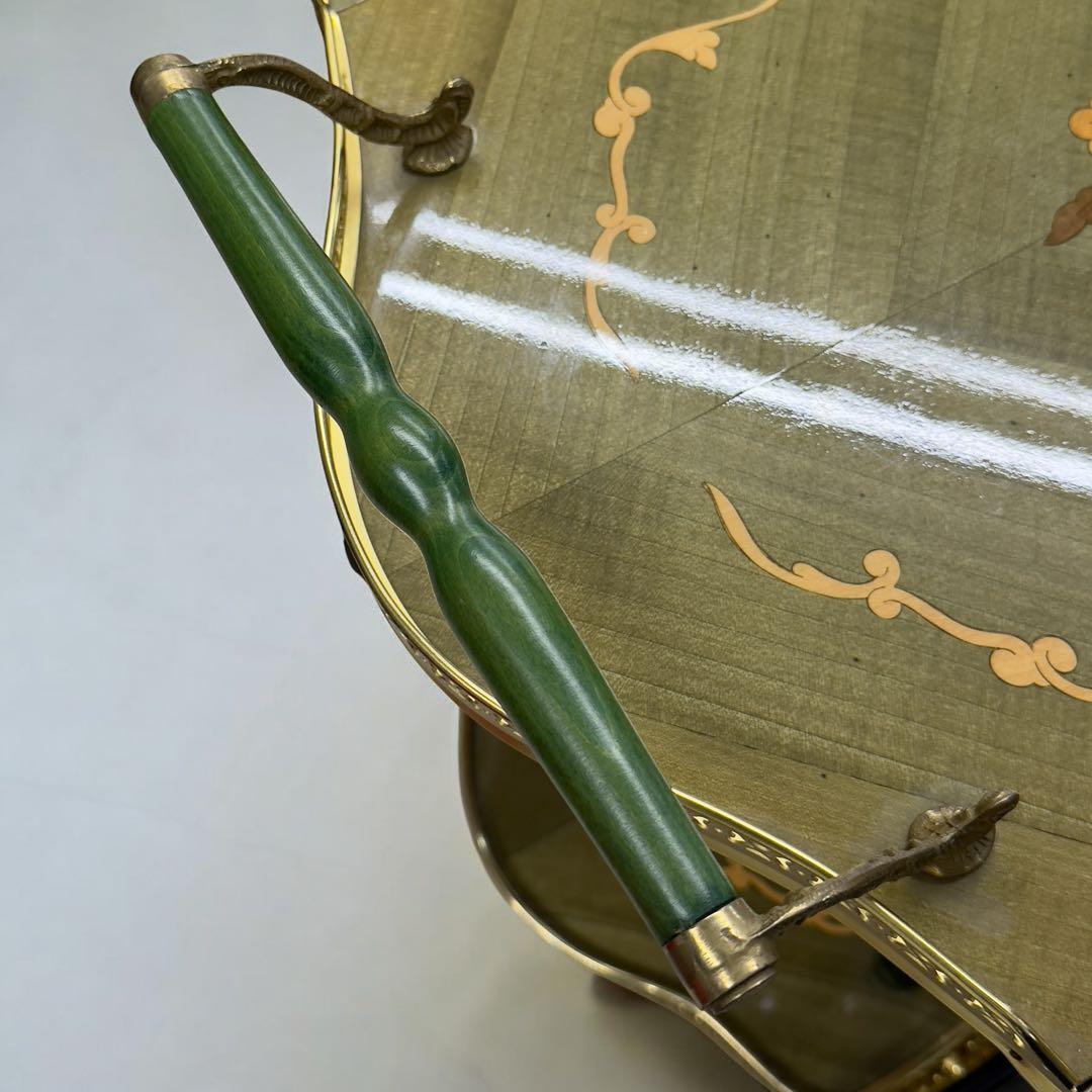 アンティーク　キッチンワゴン　バタフライテーブル　キャスター付