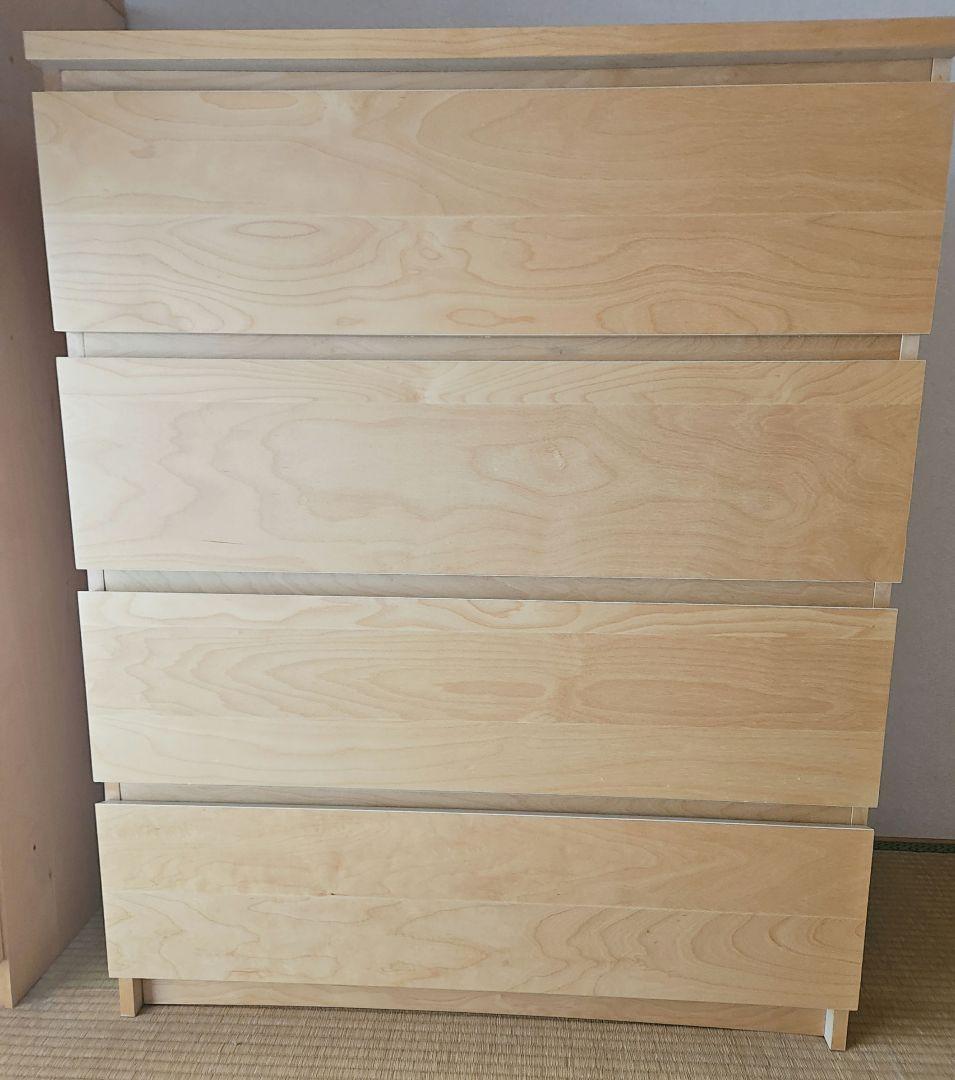 IKEA MALM マルム チェスト 引き出し×4 オーク材 80×100cm