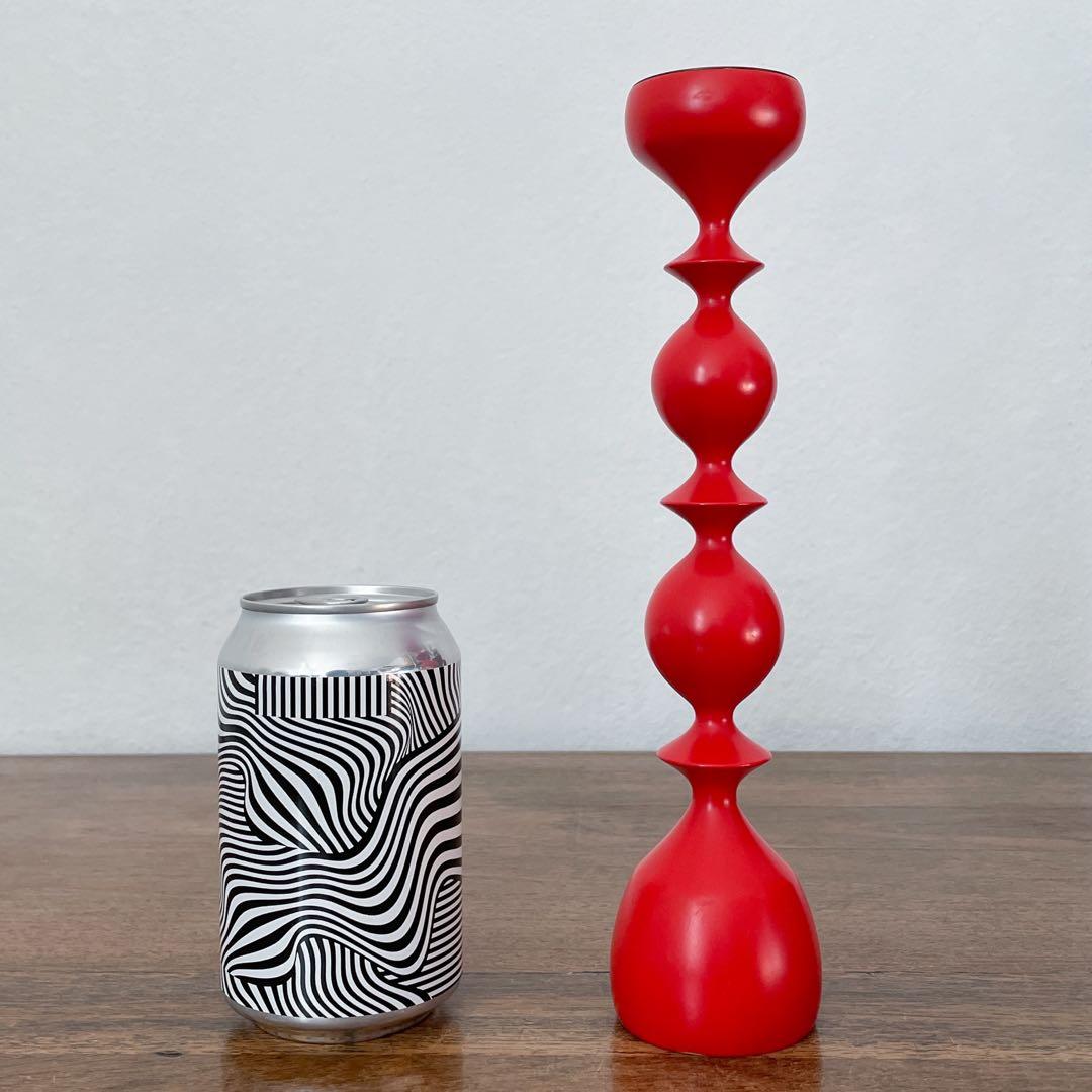 【ドイツ 赤いキャンドルスタンド】ミッドセンチュリー ヴィンテージ