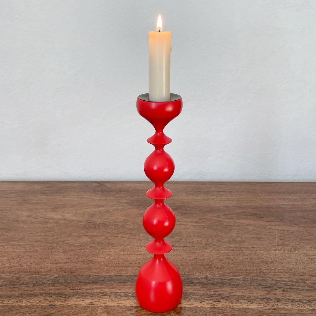 【ドイツ 赤いキャンドルスタンド】ミッドセンチュリー ヴィンテージ