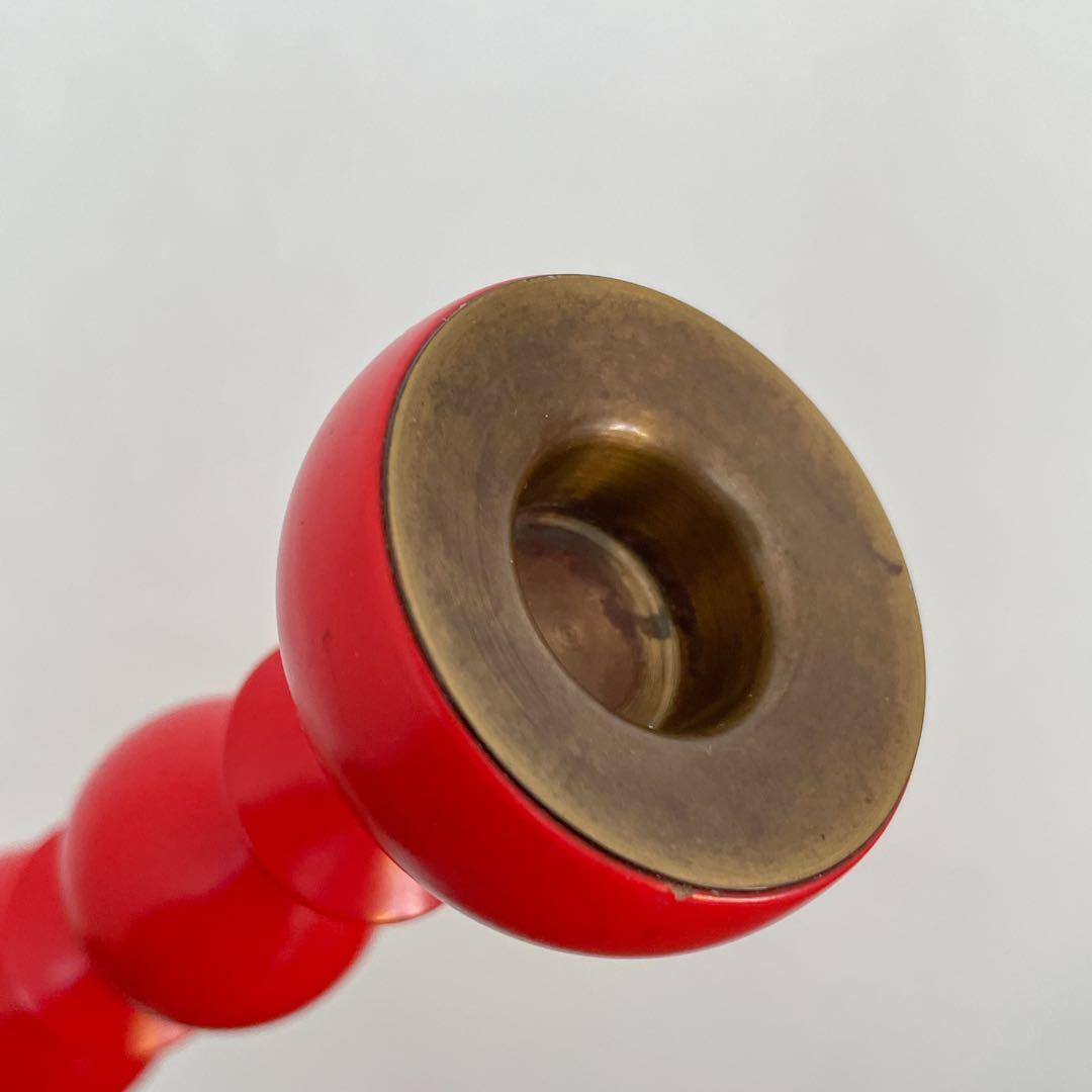 【ドイツ 赤いキャンドルスタンド】ミッドセンチュリー ヴィンテージ