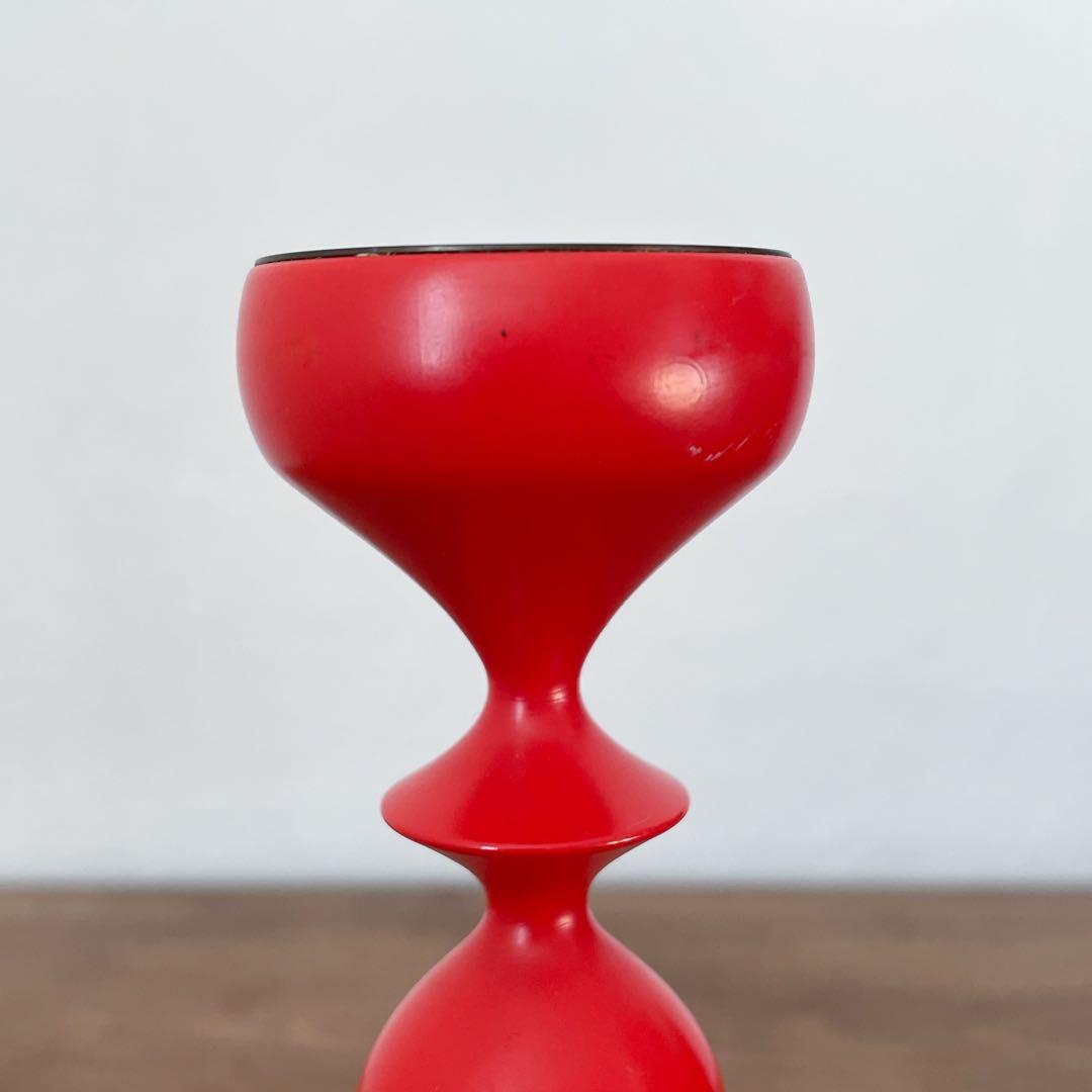 【ドイツ 赤いキャンドルスタンド】ミッドセンチュリー ヴィンテージ