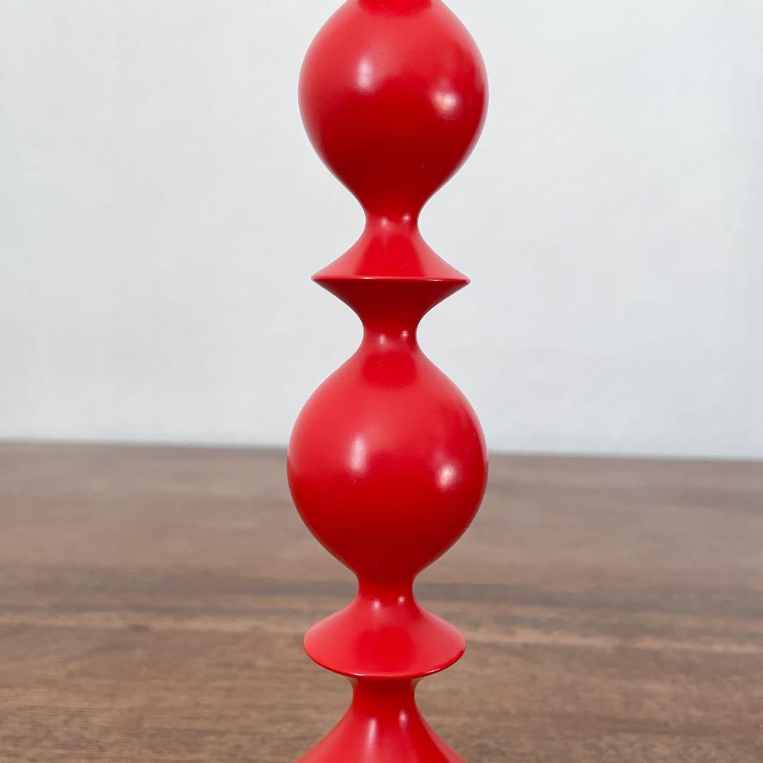 【ドイツ 赤いキャンドルスタンド】ミッドセンチュリー ヴィンテージ