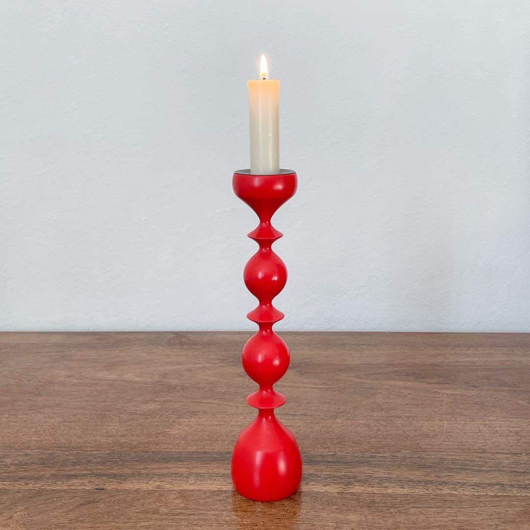 【ドイツ 赤いキャンドルスタンド】ミッドセンチュリー ヴィンテージ
