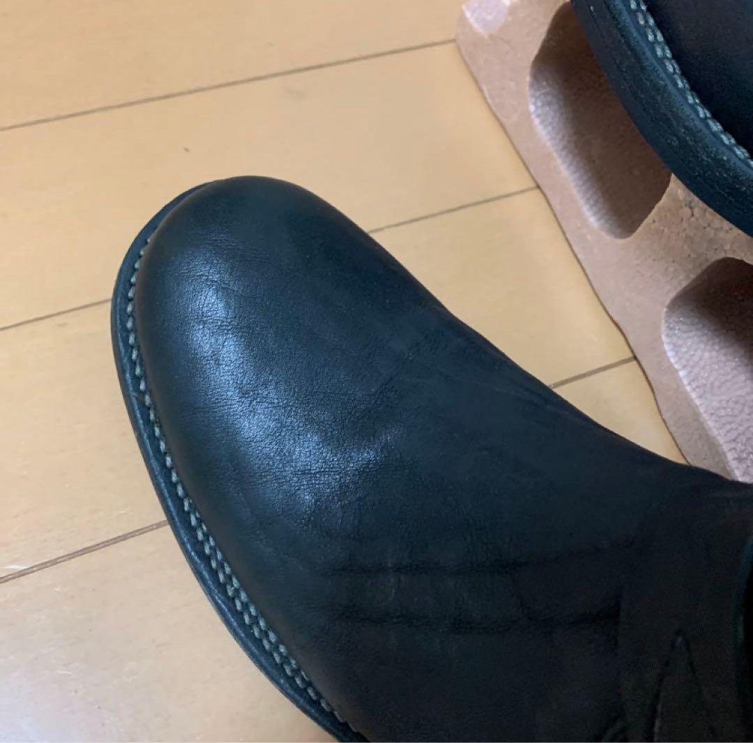 イサムカタヤマ　バックラッシュ黒 レザー エンジニアブーツ