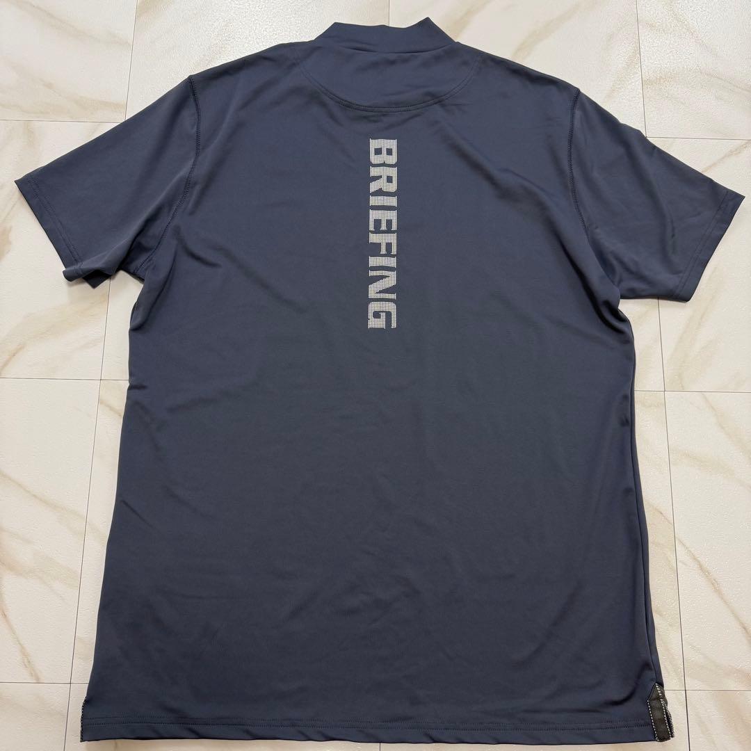 美品✨️BRIEFING モックネック シャツ 半袖 バックロゴ メンズ XL