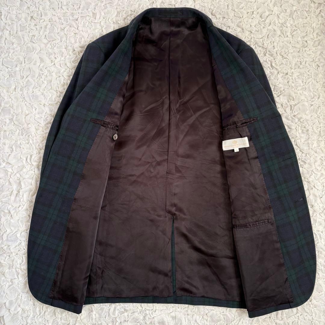 EDIFICEブラックウォッチ柄金ボタンブレザージャケット段返り3ボタン