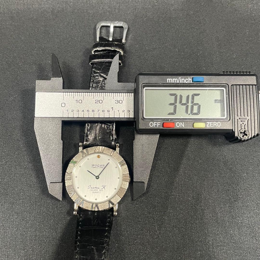 稼働品　ROGAR　シルバー925　腕時計　クォーツ　silver　メンズ
