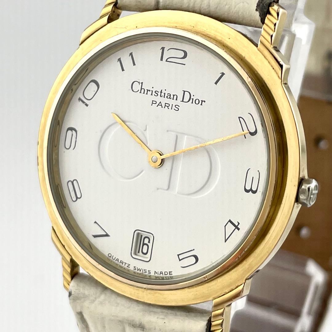 【稼働/新品電池】クリスチャンディオール　腕時計　アラビア　CDロゴ　レディース