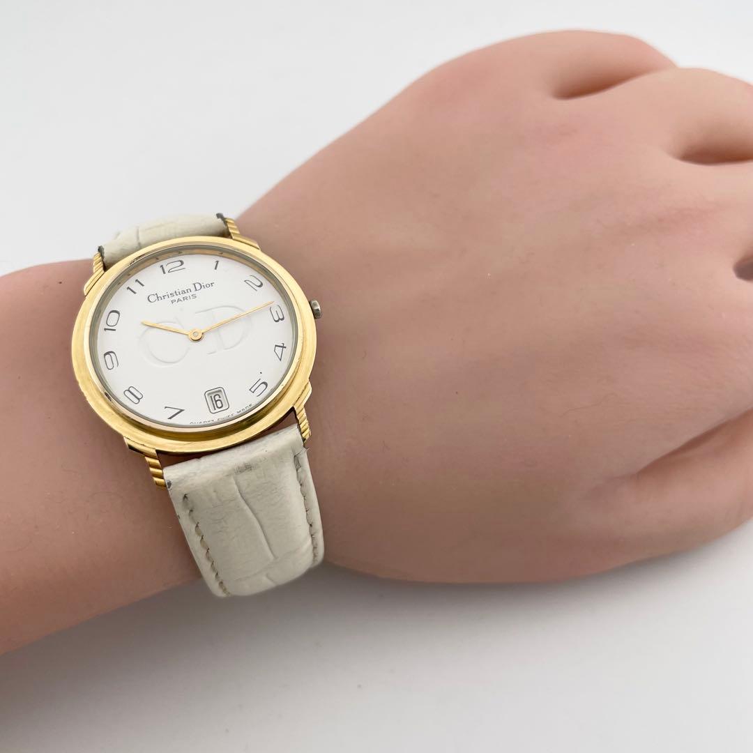 【稼働/新品電池】クリスチャンディオール　腕時計　アラビア　CDロゴ　レディース
