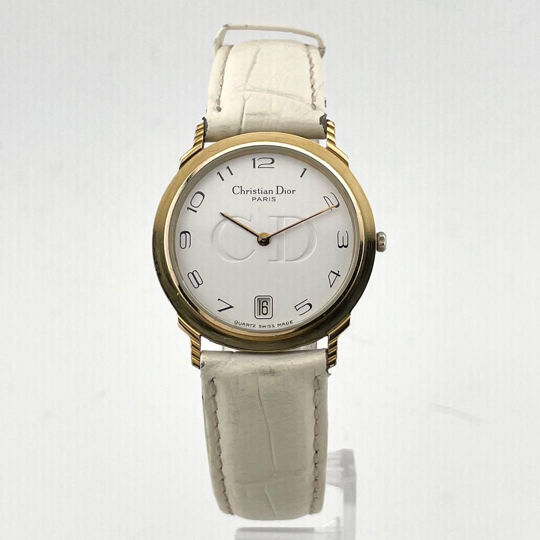 【稼働/新品電池】クリスチャンディオール　腕時計　アラビア　CDロゴ　レディース