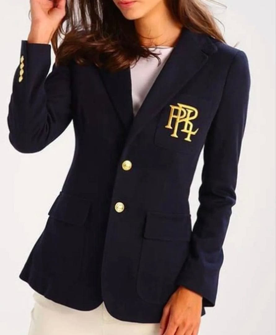 【美品】ポロラルフローレン ネイビーブレザー 紺ジャケット size 0