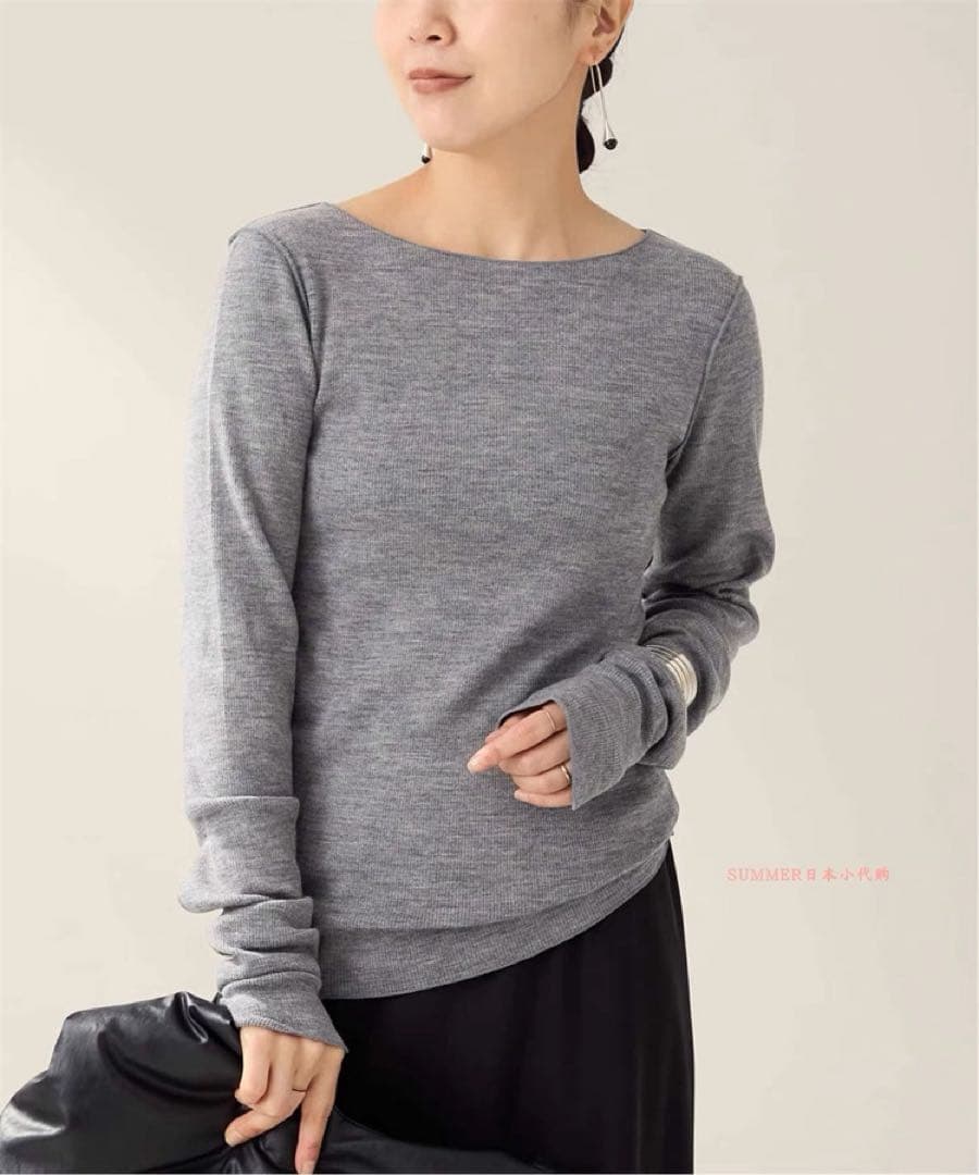 plage super100s Jersey boat/N プルオーバ　グレー