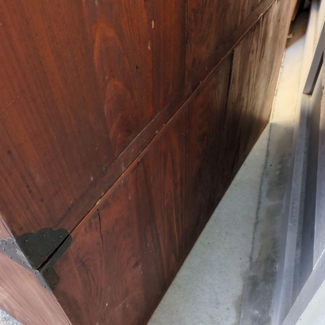 骨董 アンティーク 箪笥 金具 台 飾り台 テレビ台 鶴亀 松細工 2段