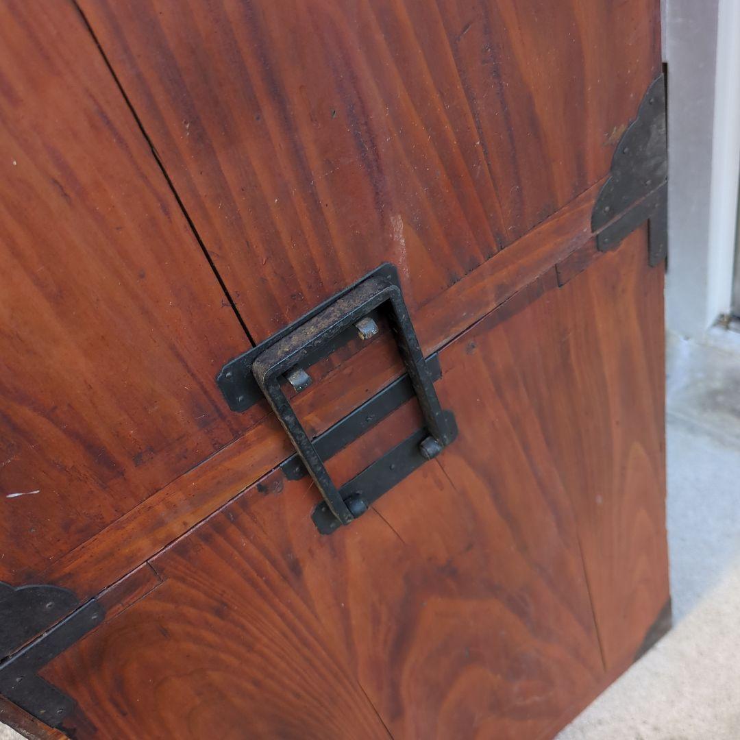 骨董 アンティーク 箪笥 金具 台 飾り台 テレビ台 鶴亀 松細工 2段