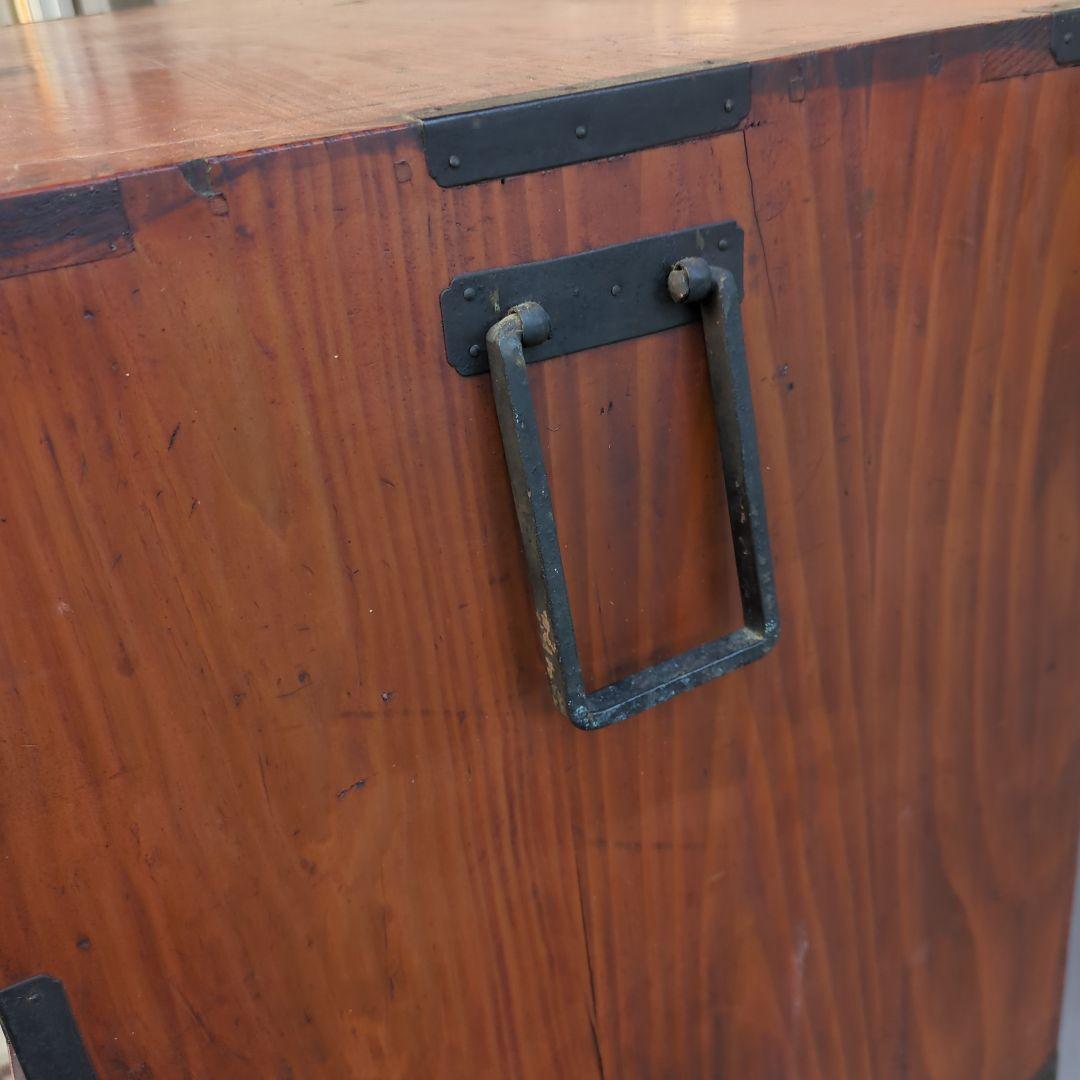 骨董 アンティーク 箪笥 金具 台 飾り台 テレビ台 鶴亀 松細工 2段