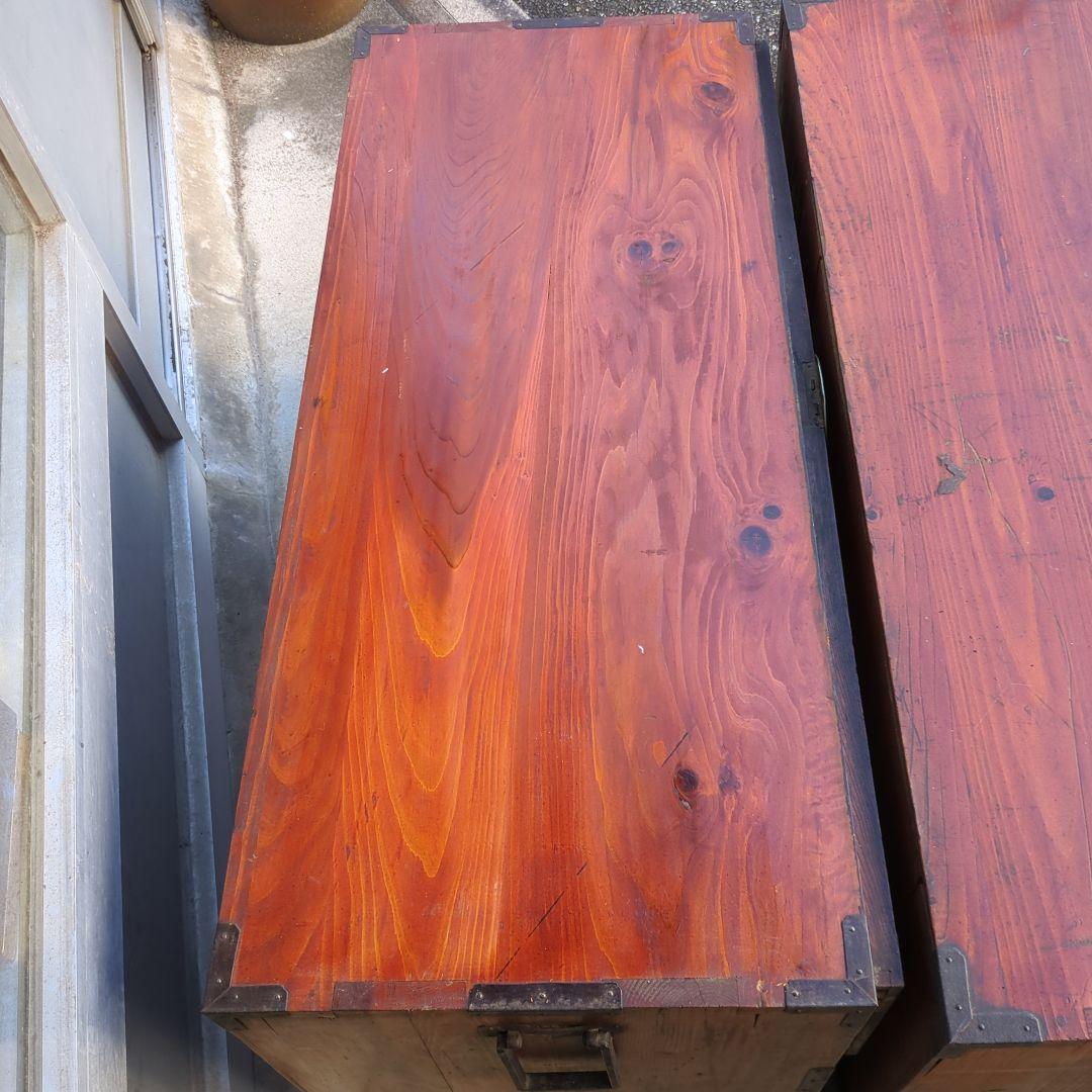 骨董 アンティーク 箪笥 金具 台 飾り台 テレビ台 鶴亀 松細工 2段