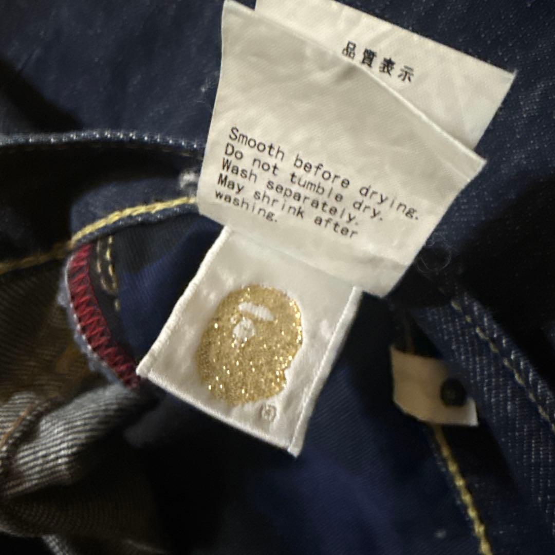 A BATHING APE ジーンズ　ハーフパンツ　Lサイズ