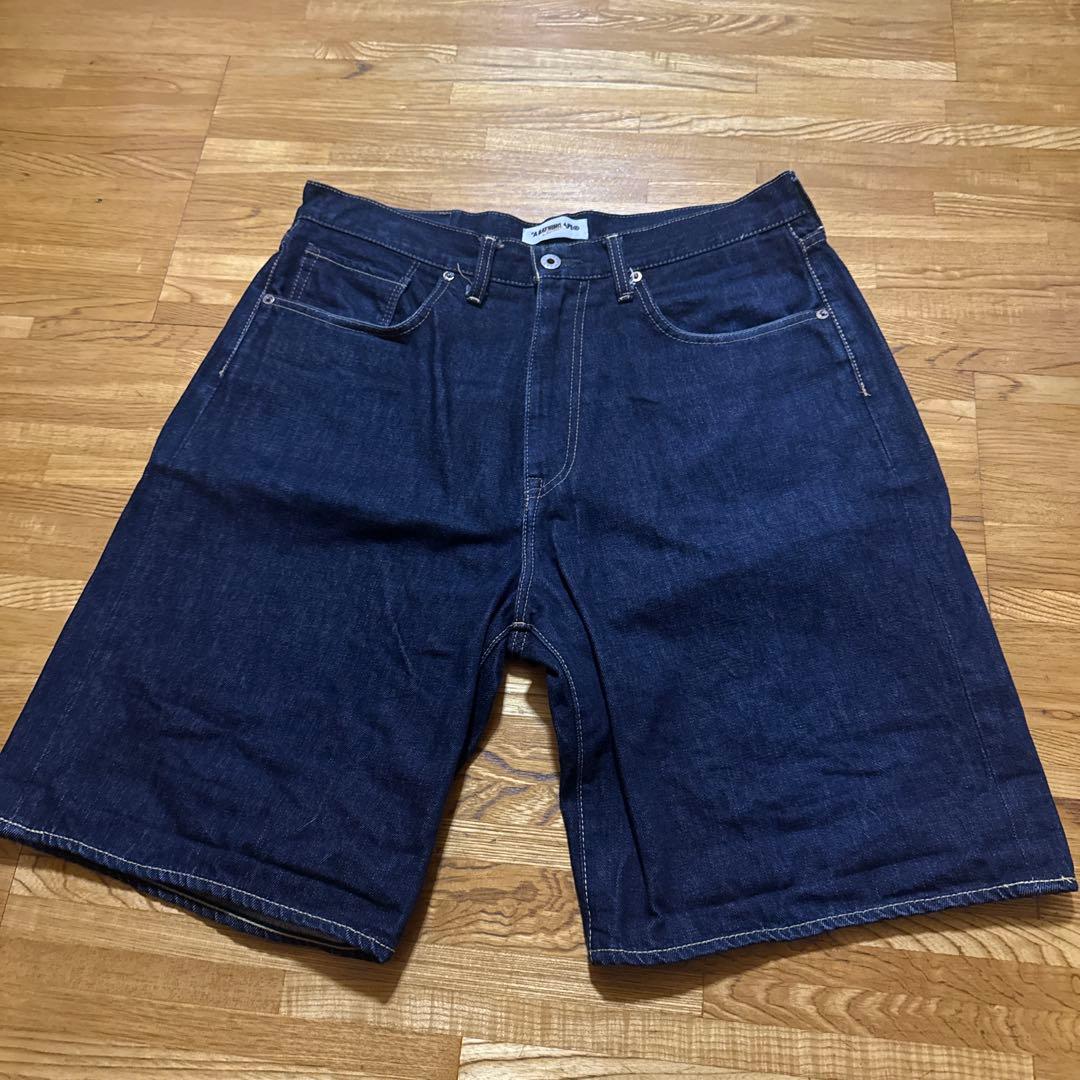 A BATHING APE ジーンズ　ハーフパンツ　Lサイズ