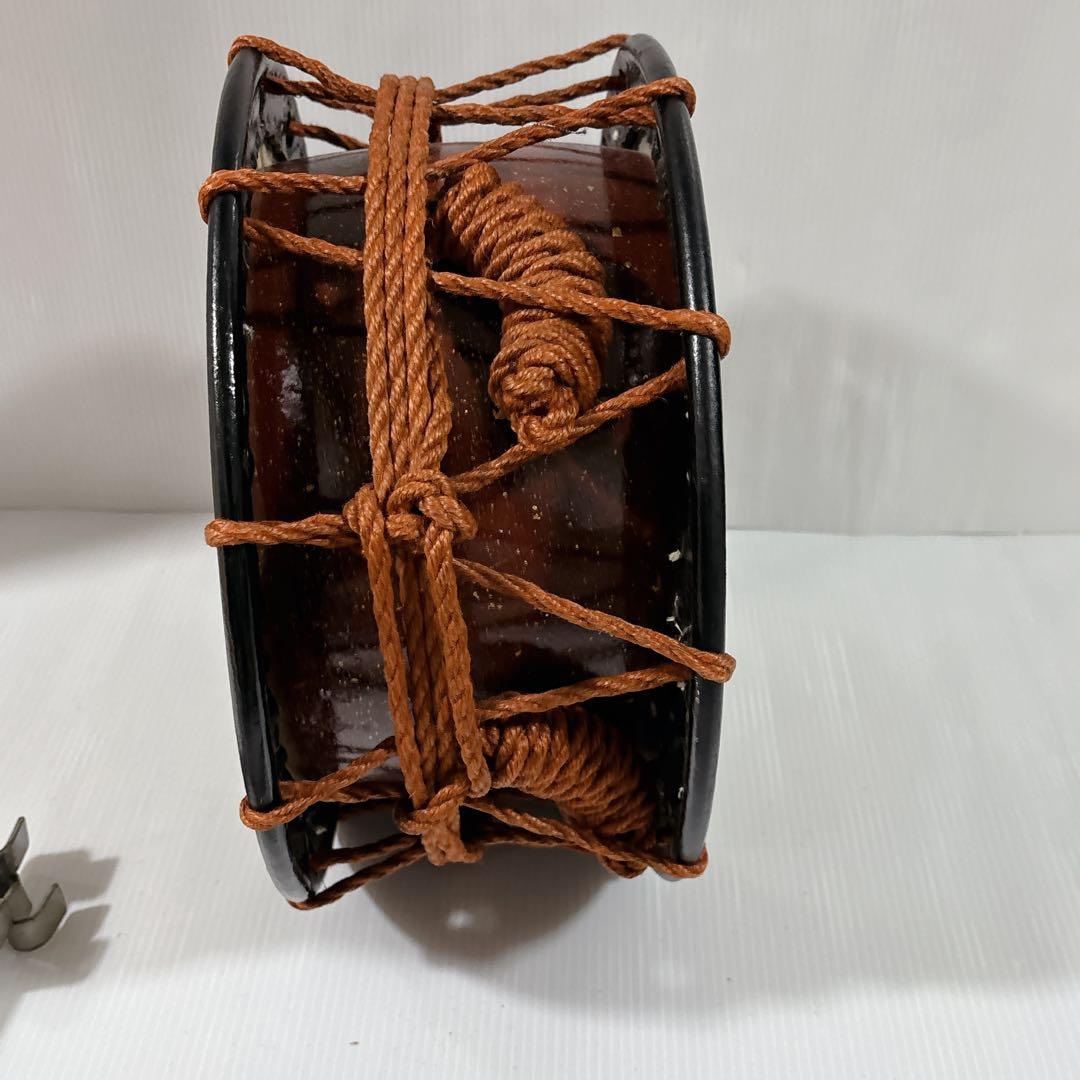 締太鼓 和太鼓 和楽器 締め太鼓 打楽器 35センチ レトロ 沖縄 台 バチ付き