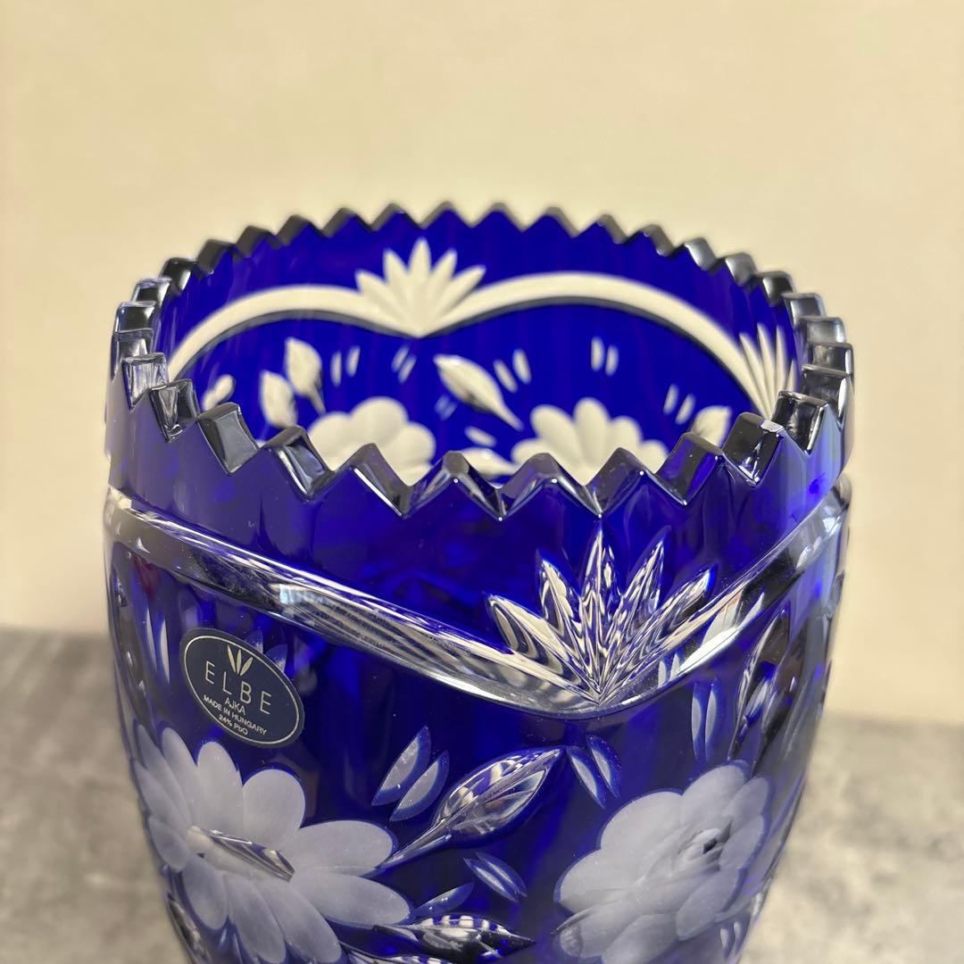 花瓶　ELBE crystal エルベ クリスタル 切子　花瓶　フラワーベース