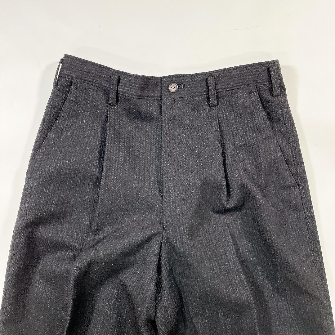 【美品】Y's for men 秋冬 スーツ セットアップ M 黒 ストライプ