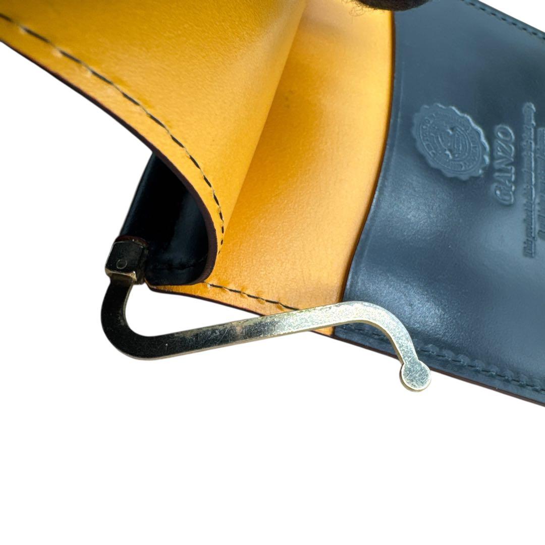 美品 ガンゾ マネークリップ ホーウィン社 シェルコードバン ブラック 刻印