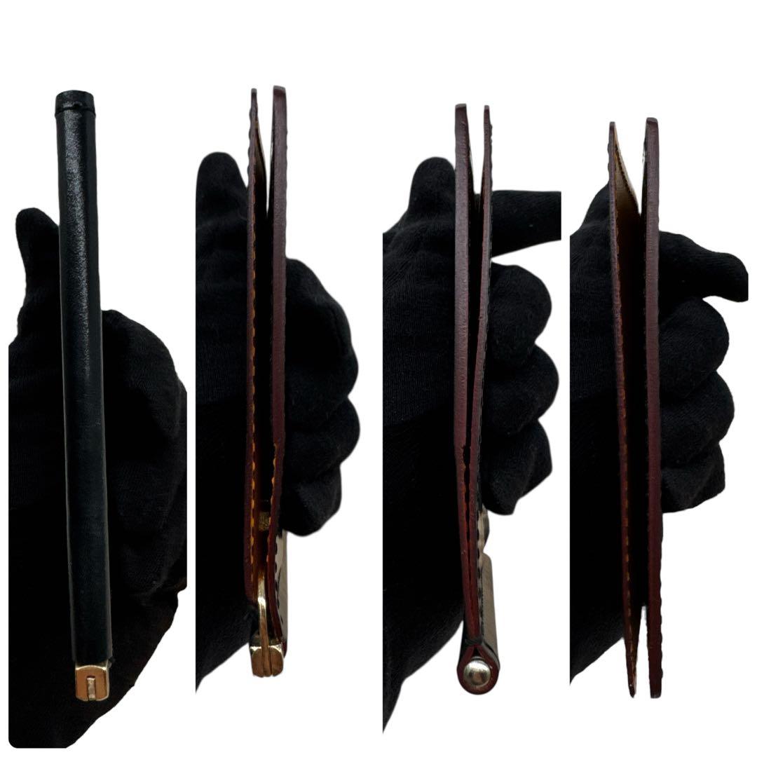 美品 ガンゾ マネークリップ ホーウィン社 シェルコードバン ブラック 刻印